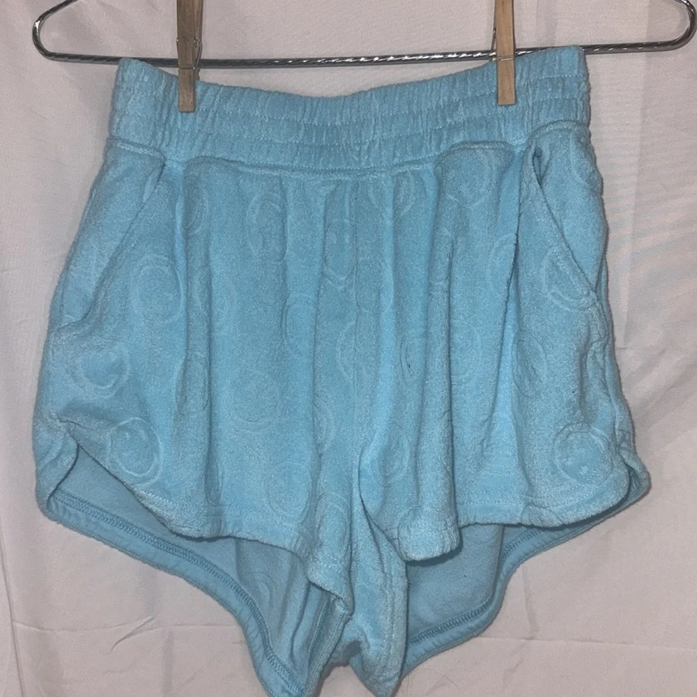 Aerie Offline Burst A Move Terry Cloth Smile Shorts in Bright Blue - Size XS - Picture 2 of 6